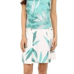 Tropical Print Donna Morgan  - teal and White